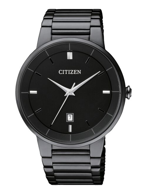 CITIZEN Men's Quartz Black Ion-Plated Stainless Steel Bracelet Watch 40mm BI5017-50E