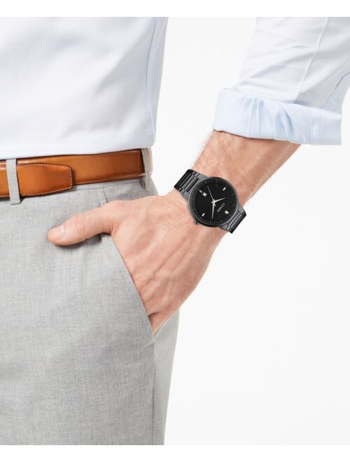 CITIZEN Men's Quartz Black Ion-Plated Stainless Steel Bracelet Watch 40mm BI5017-50E