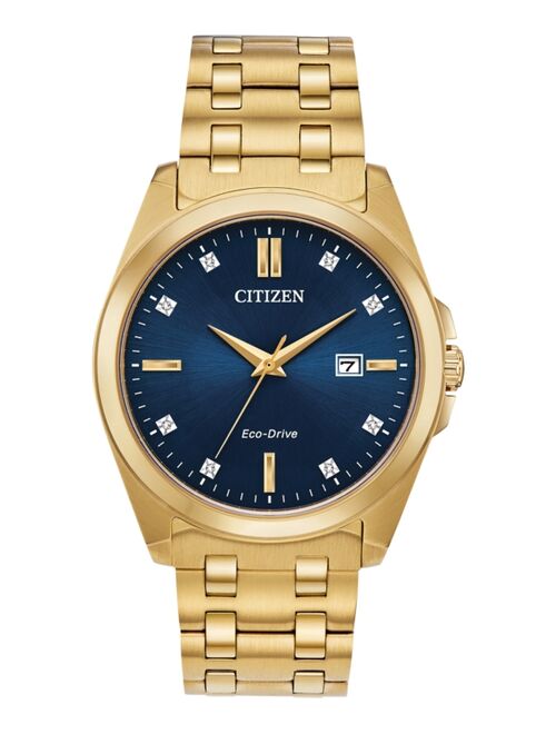 Citizen Eco-Drive Corso Quartz Mens Watch, Stainless Steel, Classic, Gold-Tone (Model: BM7103-51L)
