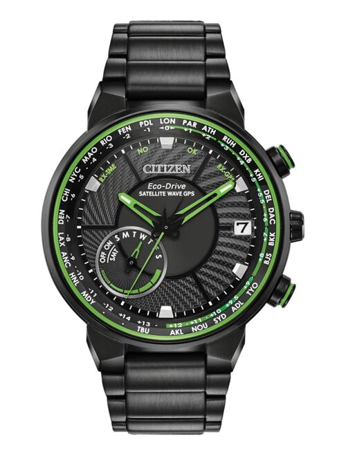 CITIZEN Eco-Drive Men's Satellite Wave GPS Black-Tone Stainless Steel Bracelet Watch 44mm