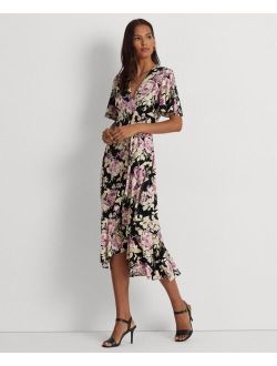 Lauren Ralph Lauren Women's Floral Belted Jersey Dress