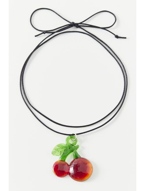 Urban Outfitters Glass Cherry Corded Choker Necklace