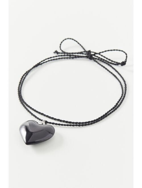 Urban Outfitters Glass Heart Corded Necklace