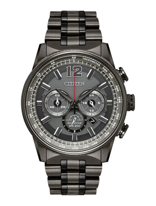 CITIZEN Eco-Drive Men's Chronograph Nighthawk Gray Stainless Steel Bracelet Watch 43mm