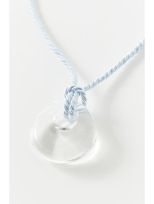 Urban Outfitters Phoebe Glass Pendant Corded Choker Necklace