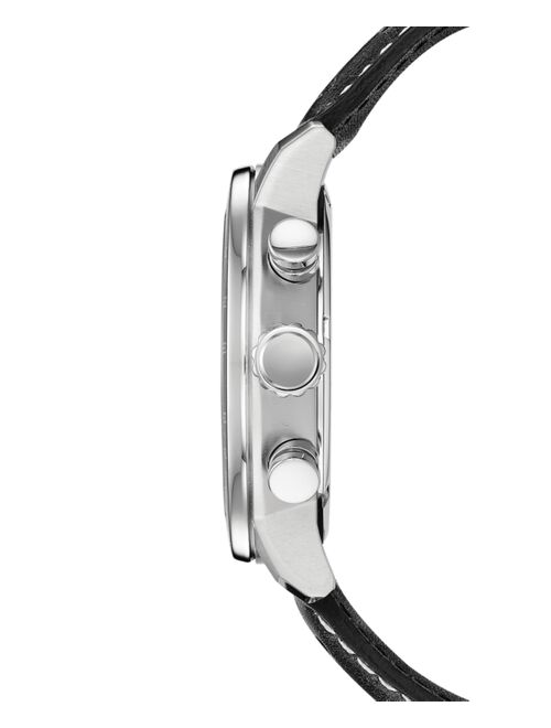 CITIZEN Eco-Drive Men's Chronograph Black Leather Strap Watch 44mm