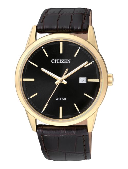 CITIZEN Men's Quartz Brown Leather Strap Watch 39mm BI5002-06E