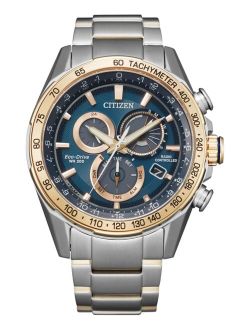 Eco-Drive Men's Chronograph PCAT Two-Tone Stainless Steel Bracelet Watch 43mm