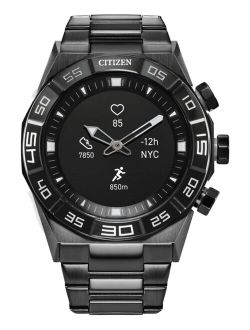 Men's CZ Smart Hybrid HR Grey Ion-Plated Stainless Steel Bracelet Smart Watch 44mm