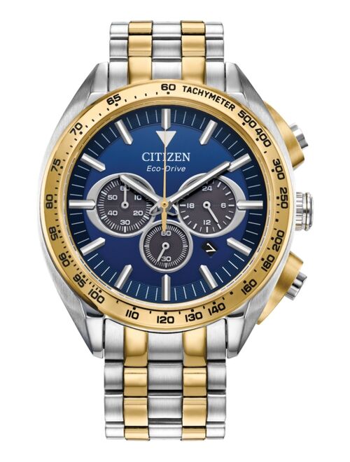 CITIZEN Eco-Drive Men's Chronograph Sport Luxury Two-Tone Stainless Steel Bracelet Watch 43mm