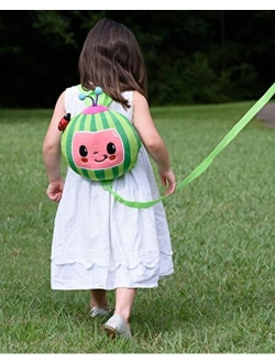 Ai Accessory Innovations Cocomelon Plush Watermelon Toddler Backpack with Detachable Safety Leash, Anti-Lost Safety Harness 10 Bag for Kids