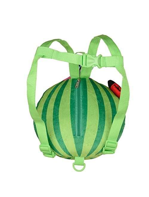 Ai Accessory Innovations Cocomelon Plush Watermelon Toddler Backpack with Detachable Safety Leash, Anti-Lost Safety Harness 10 Bag for Kids