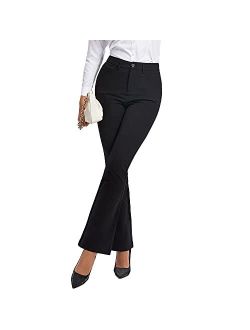 Aotasely Dress Pants for Women Bootcut Stylish No Deformed Tummy Control Designer Version High Waisted Slacks for Women