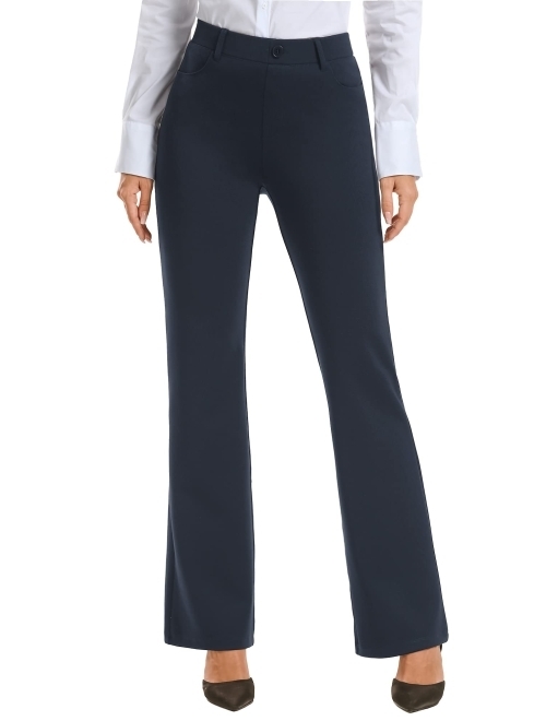 Stelle Women's Bootcut Dress Pants Business Casual 31" Stretchy Work Pants with Pockets Pull On Regular Slacks for Office