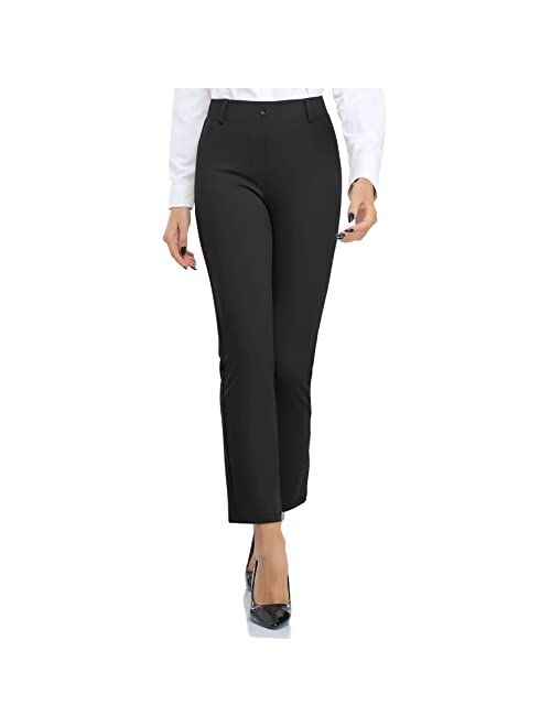 DAYOUNG Women's Yoga Dress Pants Work Office Business Casual Slacks Stretch Regular Straight Leg Pants with Pockets
