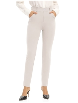 UUE Dress Pants for Women Business Casual Stretch Pull On Women's Work Pants with Pockets Straight & Skinny Leg