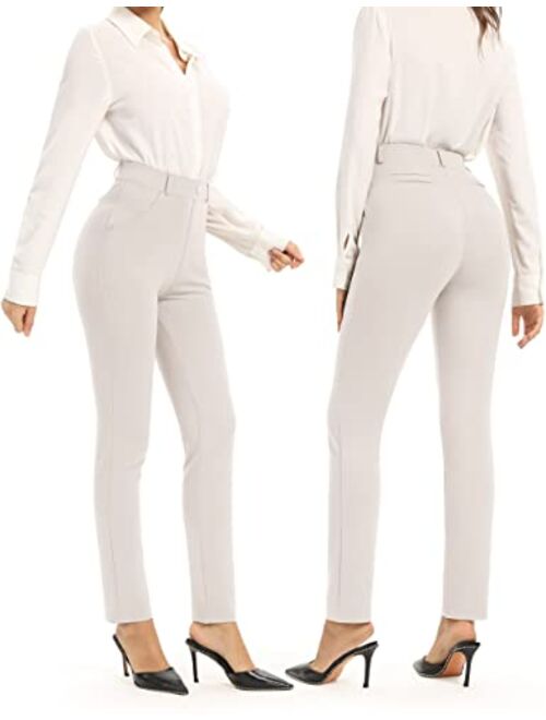 UUE Dress Pants for Women Business Casual Stretch Pull On Women's Work Pants with Pockets Straight & Skinny Leg