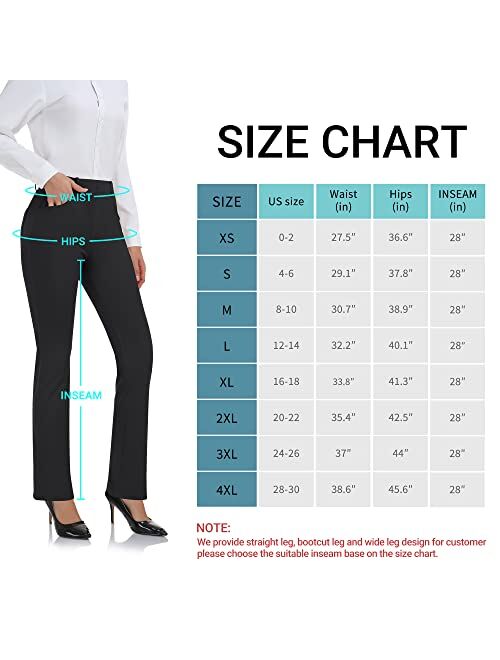 MIRITY Women Yoga Dress Pants Straight Leg Flared and Bootcut for The Office Work with Pockets