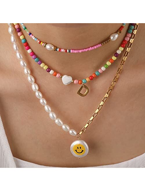 YBMYCM Boho Beaded Choker Necklace for Women Handmade Bohemian Necklace for Girls