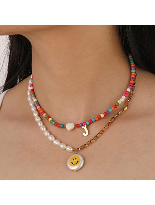 YBMYCM Boho Beaded Choker Necklace for Women Handmade Bohemian Necklace for Girls