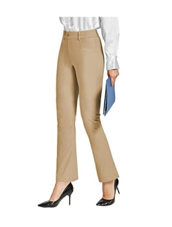 ChinFun Women's Yoga Dress Pants Straight Leg/Bootcut Stretch Work Slacks Office Business Casual Golf Pants 4 Pockets