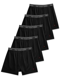 Men's Classic-Fit Cotton Knit Boxers, 5-Pack