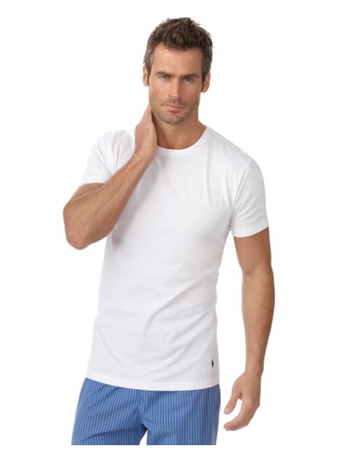 Polo Ralph Lauren Men's Undershirt, Slim Fit Classic Cotton Crews 5 Pack
