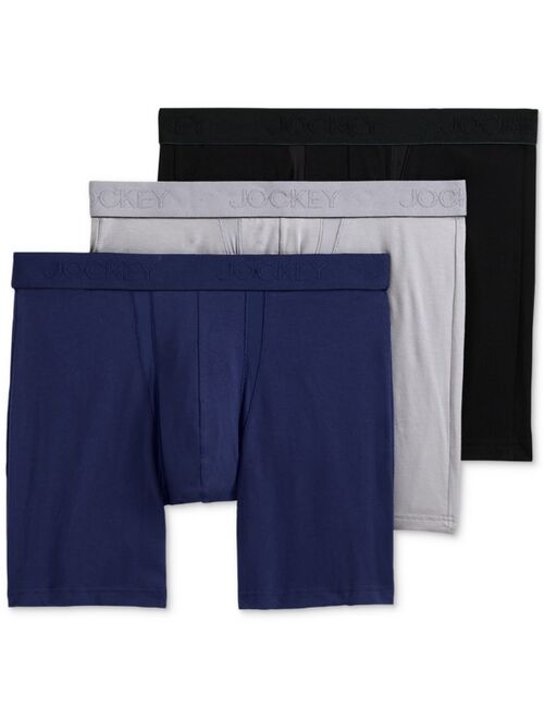 Jockey Men's Chafe Proof Pouch Cotton Stretch 7" Boxer Brief - 3 Pack