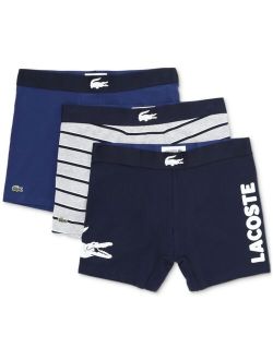 Men's Long Stretch Plain and Print Boxer Brief Set, 3-Piece