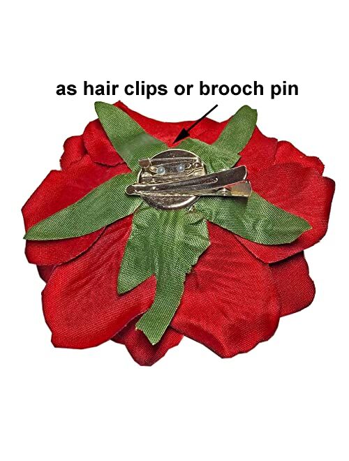 HipGirl 5pc 3" Hawaii Hawaiian Orchid Flower Hair Clip Tropical Hair Accessory Alligator Clip For Moana Party Supplies,Match Beach Dress,Hawaiian Shirt