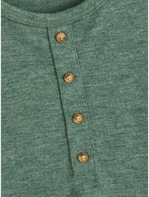 SHEIN Boys Button Front Solid Tee