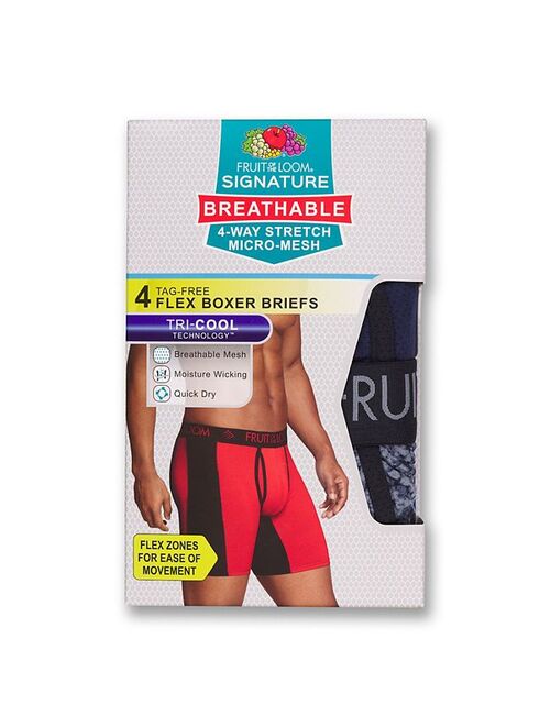 Men's Fruit of the Loom 4-pack Breathable Flex Boxer Briefs