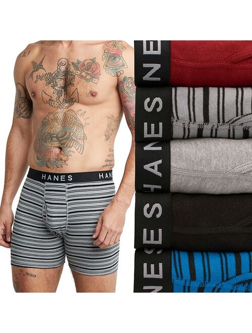 Men's Hanes Ultimate 5-pack Exposed Waistband Boxer Briefs