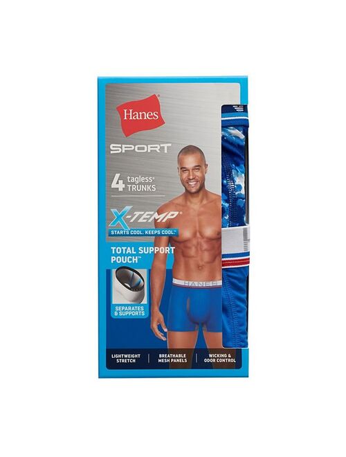 Men's Hanes Ultimate 4-pack X-Temp Comfort-Flex Fit Total Support Pouch Trunks