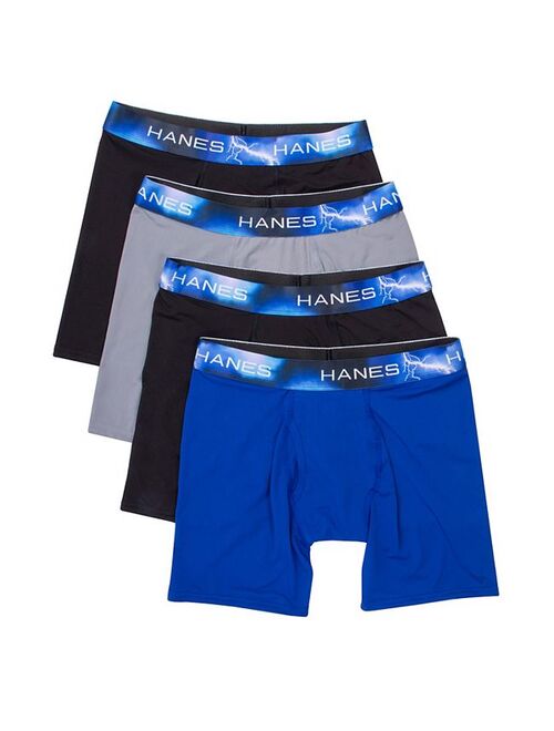Men's Hanes Ultimate 4-pack X-Temp Air Mesh Longer-Leg Boxer Briefs
