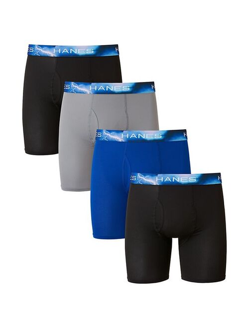 Men's Hanes Ultimate 4-pack X-Temp Air Mesh Longer-Leg Boxer Briefs