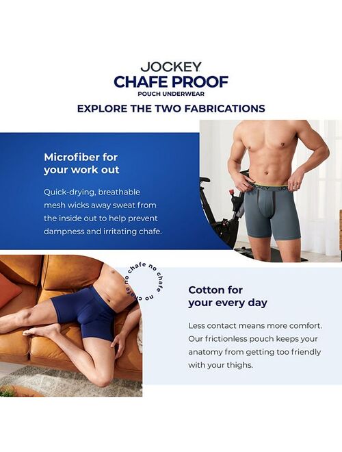Men's Jockey 3-Pack Chafe-Proof Pouch Microfiber 8.5" Long Leg Boxer Briefs