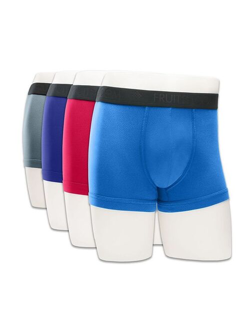 Men's Fruit of the Loom Signature 4-pack Breathable 4-Way Stretch Micro-Mesh Short-Leg Boxer Briefs