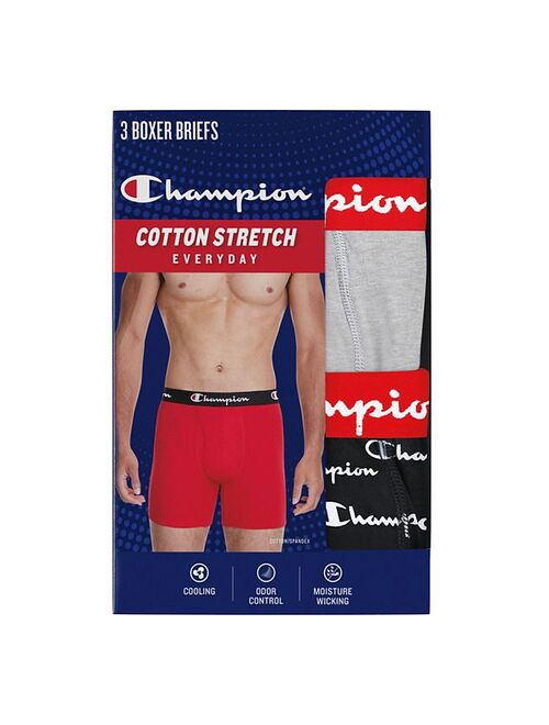 Men's Champion 3-Pack Cotton Stretch Boxer Briefs