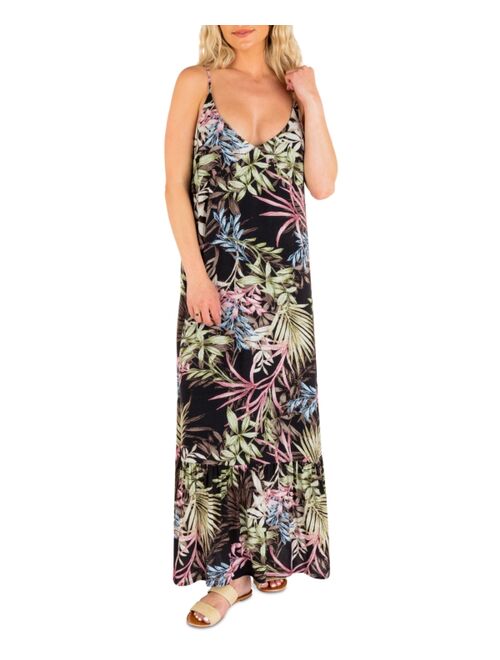HURLEY Juniors' Summer Palm Printed Sleeveless Maxi Dress