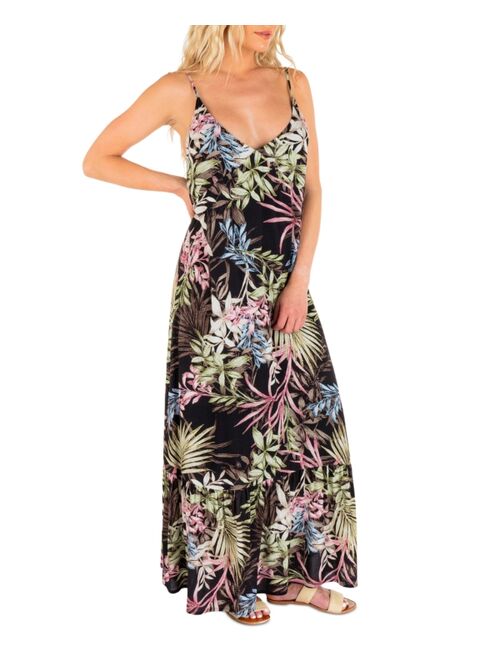 HURLEY Juniors' Summer Palm Printed Sleeveless Maxi Dress