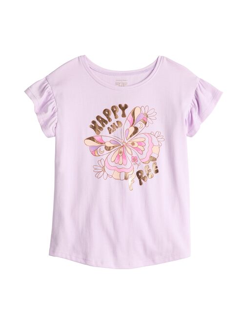 Girls 4-12 Jumping Beans Flutter Sleeve Graphic Tee