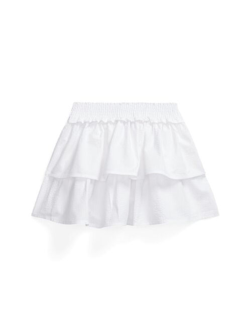 POLO RALPH LAUREN Big Girls Tiered Cotton Seersucker Skirt