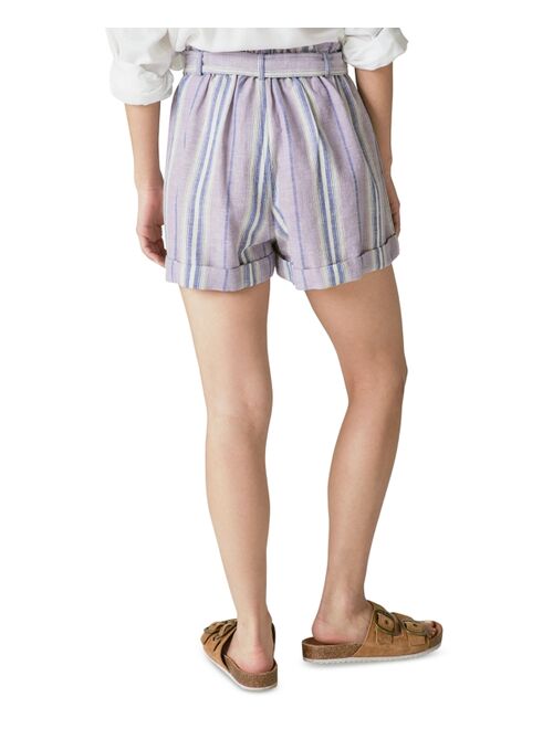 LUCKY BRAND Women's Striped Paperbag Shorts