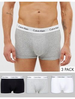 Low Rise Trunks 3 Pack in Cotton Stretch