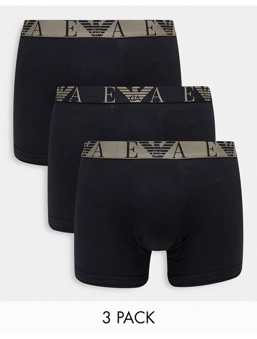 Emporio Armani Bodywear 3 pack boxer briefs in black