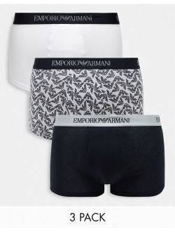 Bodywear logo 3 pack trunks in black