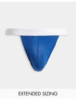 thong in blue with white waistband