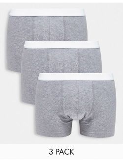 3 pack trunks in gray heather with waistband