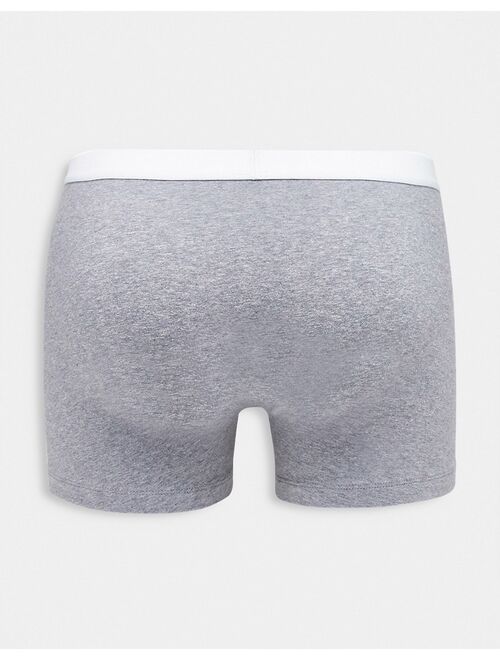 ASOS DESIGN 3 pack trunks in gray heather with waistband